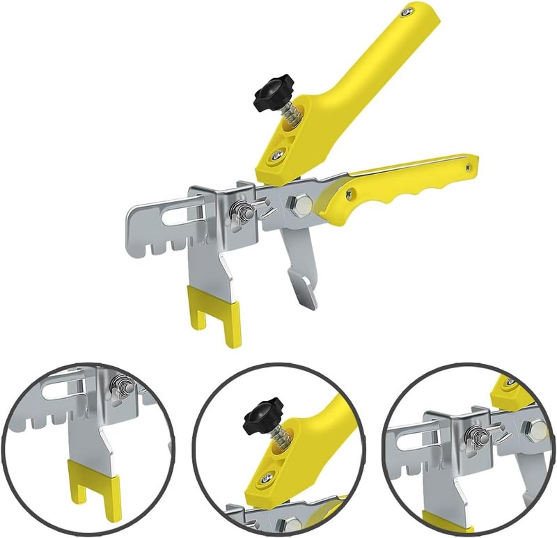 RUHOOM Tile Leveling system Plier Hand Floor Pliers Tiling Installation Locator Leveling System for DIY Ceramic Stone Wall Tile Spacers Adjustment yellow - Image 3